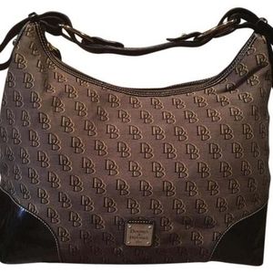 Dooney & Bourke Signature Large Black Grey Canvas